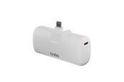 Powerbank - SBS EcoPower 5000 mAh 10W Powerbank with Built-in USB-C Port - White Powerbank - Hvid - 5000 mAh - TEBB5000PLUGWGRS