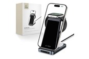 Mobil - Adaptere & Opladere - Tech-Protect QI15W-A26 Inductive Charger 15W 3in1 for Smartphone / Headphones / Apple Watch - Black - 9490713934487