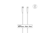 USB kabel - Puro Plain Cable for Apple with MFI USB-C - Lightning 2.0 2.4A 2m - White - CAPLTUSBC2MTWHI