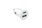 Mobil - Adaptere & Opladere - Puro Pro Lite Car Charger 1x USB-A + 1x USB-C Power Delivery 20W - White - PUMCHUSBAC20WWHI