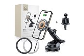Mobil - Adaptere & Opladere - Tech-Protect MM15W MagSafe Car Mount with 15W Induction Charger for Air Vent and Dashboard - Black - 5906302313228