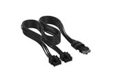 Strømkabel (intern) - Corsair Elite Premium Individually Sleeved 2x 8-Pin to PCIe 12V-2x6 600W (Type 4) - Sort - CP-8920423