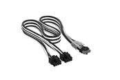 Strømkabel (intern) - Corsair Elite Premium Individually Sleeved 2x 8-Pin to PCIe 12V-2x6 600W (Type 4) - Sort / Hvid - CP-8920425