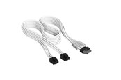 Strømkabel (intern) - Corsair Elite Premium Individually Sleeved 2x 8-Pin to PCIe 12V-2x6 600W (Type 5) - Hvid - CP-8920428