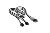 Strømkabel (intern) - Corsair Elite Premium Individually Sleeved 2x 8-Pin to PCIe 12V-2x6 600W (Type 5) - Sort / Hvid - CP-8920429