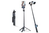 Stativ - Wozinsky Selfie stick WC1Y30S telescopic tripod 1.3m with phone holder - black - 5907769384493