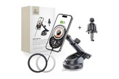 Mobil - Adaptere & Opladere - Tech-Protect Car Mount with 15W  MM15W-V6 Charger with MagSafe for Dashboard and Air Vent - Black - 5906302313372