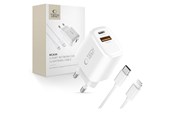 Mobil - Adaptere & Opladere - Tech-Protect NCA30 PD 30W QC3.0 USB-A / USB-C + USB-C / Lightning Cable 100cm - White - 5906302318735