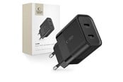 Mobil - Adaptere & Opladere - Tech-Protect C20W Mains Charger 2x USB-C PD 20W - Black - 9319456607284