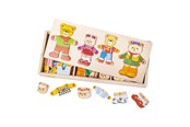 Puslespil - Bigjigs Wooden Dress-Up Puzzle Bear Family - 72 pieces. Wood - BJ766