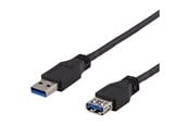 USB kabel - Deltaco USB3-241 - USB extension cable - USB Type A to USB Type A - 1 m - USB3-241