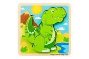 Babylegetøj - Bigjigs Wooden Shape Puzzle T-Rex - 4 pcs. - 38036