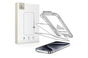 Mobil - Beskyttelsesglas - Tech-Protect Quick Set+ 2-pack Tempered Glass Screen Protector for iPhone 15 Pro - Black - 5906302318810