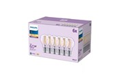 Lyskilder - Philips LED pære A60 7W/827 (60W) Klar 6-pak E27 - 929001387398