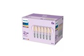 Lyskilder - Philips LED pære P45 4,3W/827 (40W) Klar 6-pak E14 - 929001890494