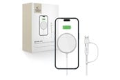 Mobil - Adaptere & Opladere - Tech-Protect QI15W-A44 Magnetic Wireless Charger with MagSafe - White - 5906302380329