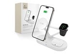 Mobil - Adaptere & Opladere - Tech-Protect QI15W-A41 3in1 Wireless Charger with MagSafe for Apple Devices - White - 5906302380145