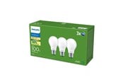 Lyskilder - Philips LED pære Ultra Efficient A60 7,3W/827 (100W) Klar 3-pak E27 - 929003625331