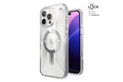 Mobil - Covers & Cases - Speck Presidio Perfect-Clear Grip ClickLock & MagSafe - iPhone 16 Pro Max Case - Clear / Chrome Finish / Serene Silver - 150728-3199