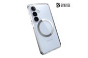 Mobil - Covers & Cases - Speck Presidio Perfect-Clear Magnet - Case for Samsung Galaxy S25 / S24 MagSafe - Clear / Chrome Finish / Serene Silver - 150873-3199