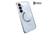 Mobil - Covers & Cases - Speck Presidio Perfect-Clear Magnet - Samsung Galaxy S25+ / S24+ MagSafe Case - Clear / Chrome Finish / Serene Silver - 150885-3199