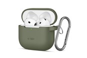 Mobil - Covers & Cases - Tech-Protect  Silicone Hook Case for AirPods 4 - Green - 5906302370085