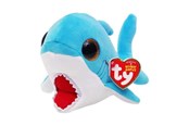 Plys - Ty Beanie Boos - Finsley Shark Blue 14 cm - 0008421374120