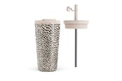 Køkkentilbehør - Burga Almond Latte - Travel Mug 500ml with Flap & Straw Set - 950349
