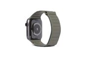 Smartwatch - Tilbehør - Decoded - Leather Magnetic Traction Strap 44/42mm Olive - D22AWS44TS1OE