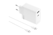 Mobil - Adaptere & Opladere - realme SUPERVOOC 80W Dual Ports GaN Adapter with Type-C Cable - White - 631451000024
