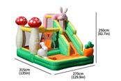 Udendørsleg - Doctor Dolphin Rabbit Hoppeborg inkl. 450 watt blæser - 72095