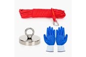 Udendørsleg - Stanlord Fiskemagnet 340 kg trækstyrke inkl. anti slip handsker og kraftigt 20 meter reb med karabinhage - 6951398