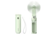 Powerbank - Jisulife Handheld Fan Life8 Plus Portable USB Fan with Power Bank Function 4500mAh and Flashlight - Green Powerbank - Grøn - 4500 mAh - 6975061536734