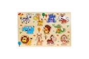 Babylegetøj - Impulse Toys Wooden puzzle with wild animal motifs - 5030019