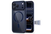 Mobil - Covers & Cases - Tech-Protect Magpeak Magsafe CC Case for iPhone 17 Pro - Clear and Navy Blue - 5906302333837
