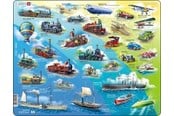 Puslespil - Larsen Puzzles Puzzle Historical Vehicles 1783-1939 - 54 pieces Maxi (36.5x28.5 cm) Floor - HL7