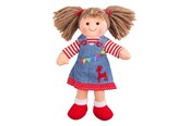 Dukke, bamse og udstyr - Bigjigs Fabric Doll Hattie - 28cm - BJD058