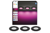 Smart Home - Philips Hue Slim indbygningsspot 90 mm Sort - 3-pak - 929004291102