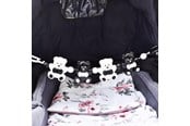 Babylegetøj - Akuku Pushchair rattle black/white BEARS - A0468