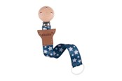 Baby Udstyr - Akuku The soother band with clip SILVER STARS - A0584