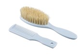 Baby Udstyr - Akuku Comb and brush with natural bristle BLUE - A0457
