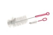 Baby Udstyr - Akuku Bottles cups and teats brush set PINK - A0571