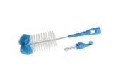 Baby Udstyr - Akuku Bottle cups and nipple brush with sponge BLUE - A0574