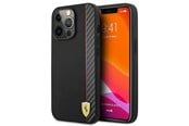 Mobil - Covers & Cases - Ferrari iPhone 13 Pro Max Cover Carbon Effect Metal Logo Vertical Stripe - Black - 3666339026585