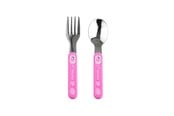 Baby Udstyr - Akuku Stainless steel spoon and fork PINK - A0101