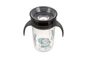 Baby Udstyr - Akuku Non-spill cup 360° 240 ml with dual handle black - A0671