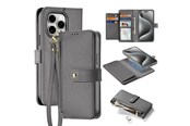 Mobil - Covers & Cases - Dux Ducis Lava Leather Case for iPhone 15 Pro - Grey - 6971824163162