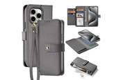 Mobil - Covers & Cases - Dux Ducis Lava Leather Case for iPhone 15 Pro Max - Grey - 6971824163193