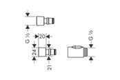 Brus og monteringstilbehør - Hansgrohe koplingssæt 1/2" 3-dele - 28346000