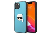 Mobil - Covers & Cases - Karl Lagerfeld Leather Ikonik Karl's Head Metal Case for iPhone 13 mini - Blue - 3666339028619